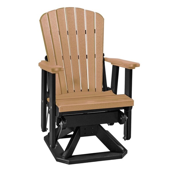 Invernaculo Os Home & Office Model Fan Back Swivel Glider Weatherwood Chair with Black Base, Tan IN2753667 - main